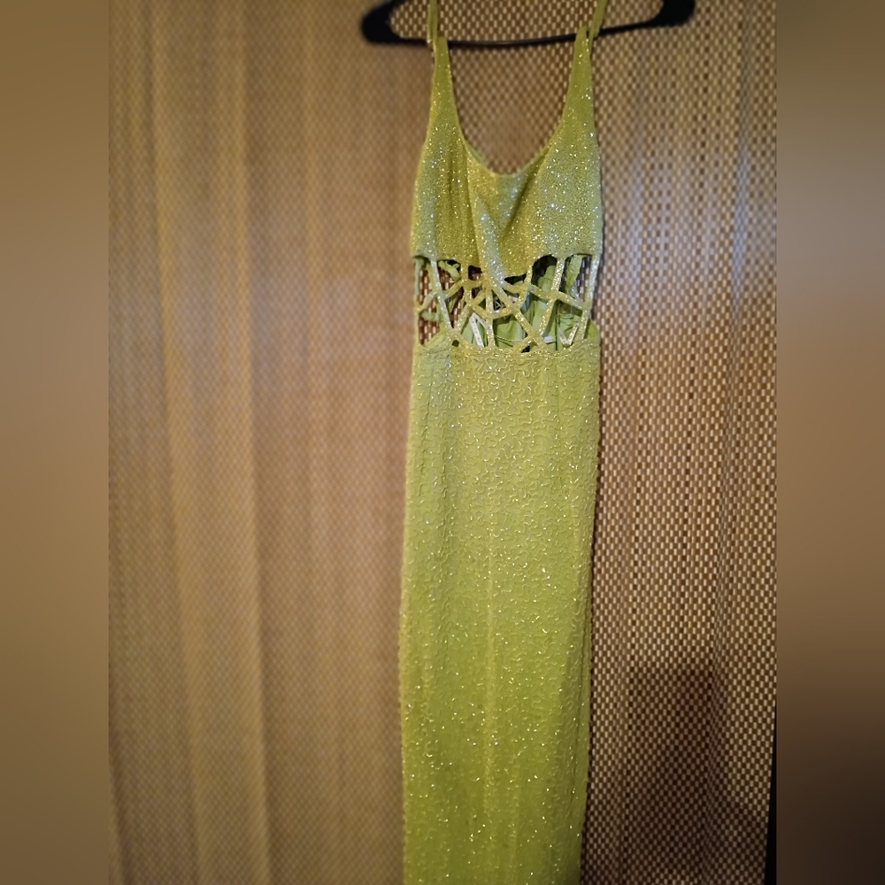 Glamorous Lime Backless Dress